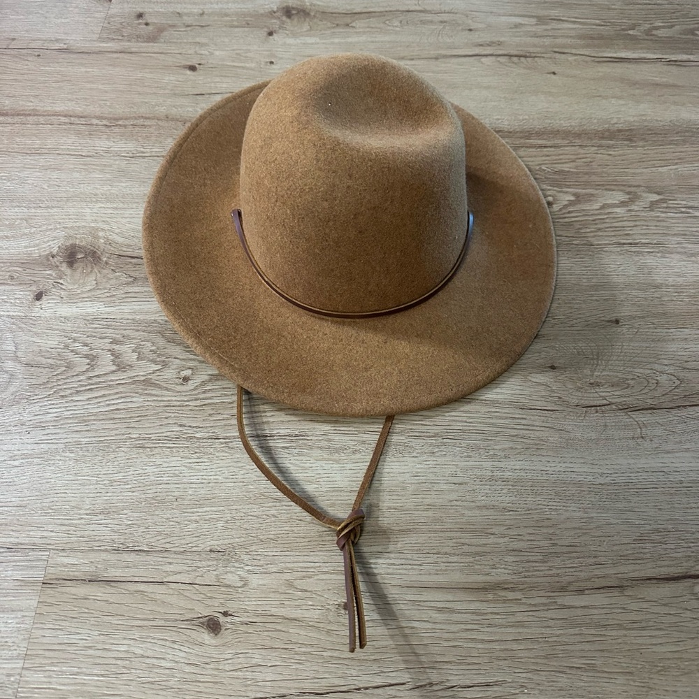 Brixton Brown 100% Wool Felt Wide Brim Rancher Western Hat Size L 7½